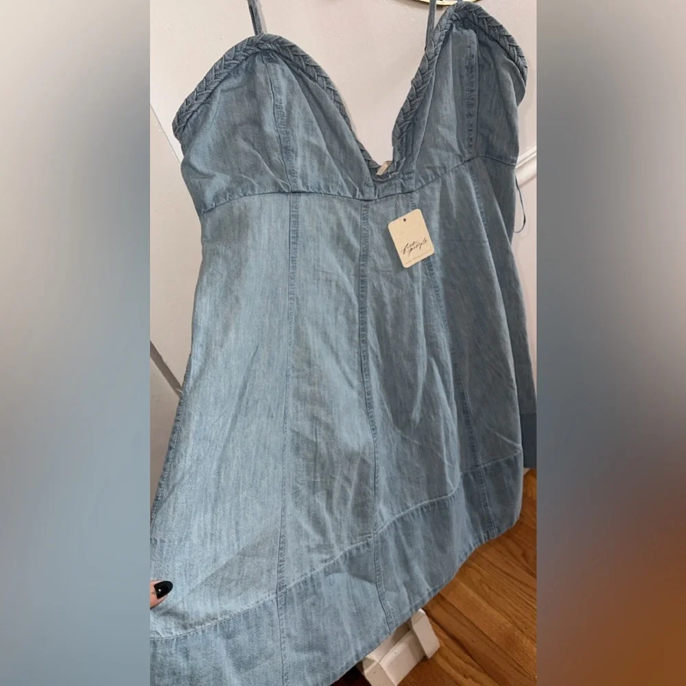 Free People Light Blue Denim Mini Dress - Picture 4 of 5